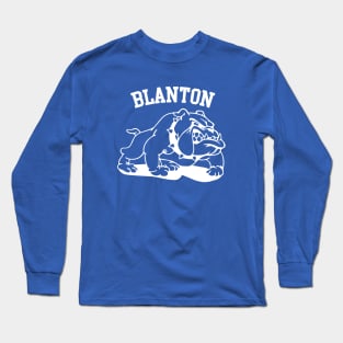 Blanton Bulldogs Elementary Retro Design White Long Sleeve T-Shirt